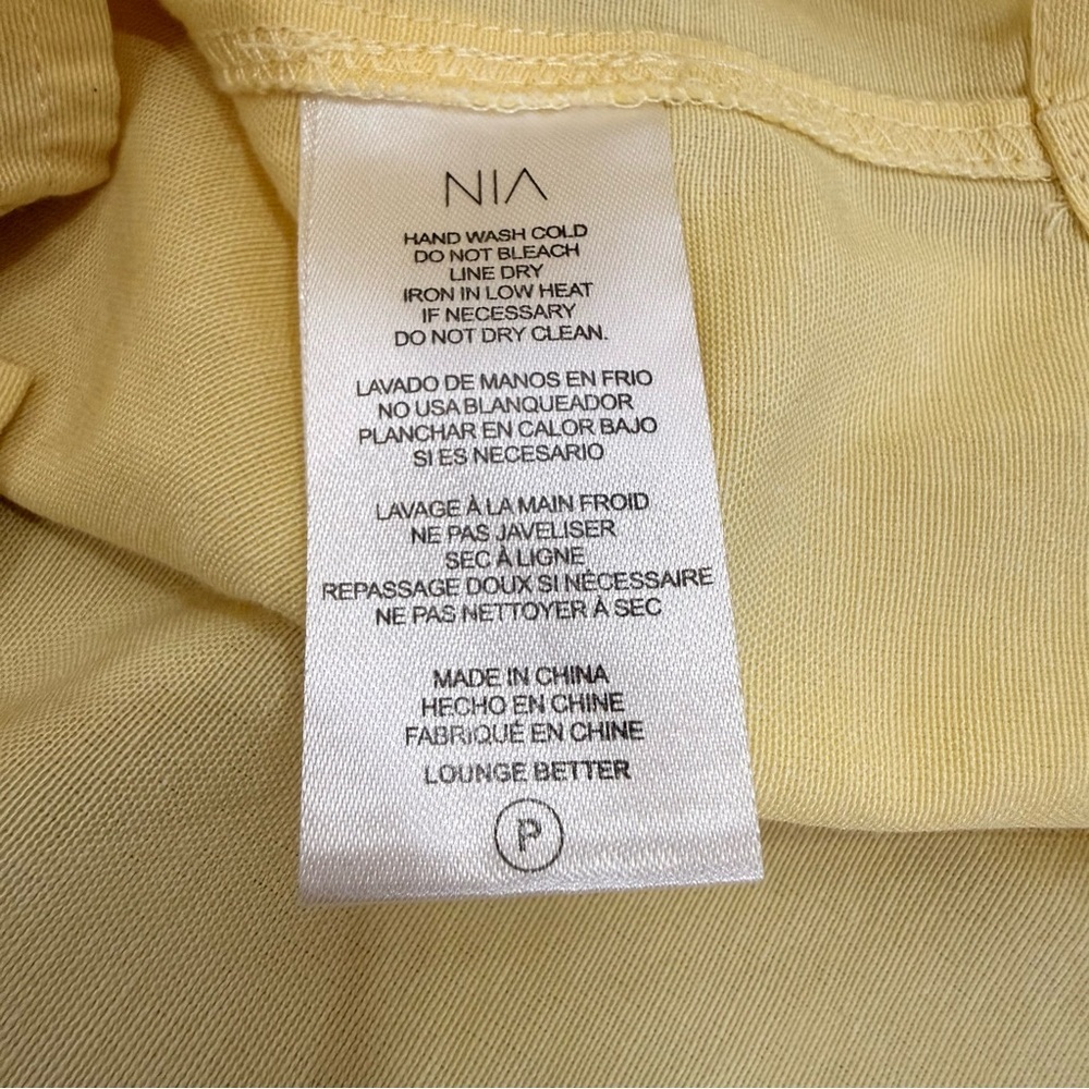 NIA Butter Yellow Gaiac Top Cropped Button Down Relaxed Fit Shirt - Small - Picture 8 of 11